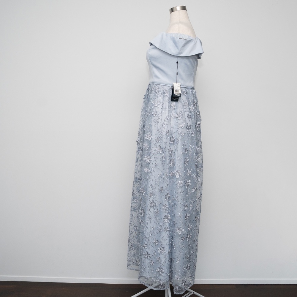 Adrianna Papell - Off Shoulder Floral Embroidered Dress - Picture 6 of 13